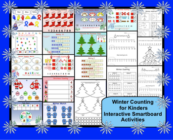 Preview of Winter Counting for Kinders Interactive Smartboard Activities