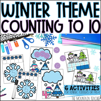 Preview of Counting to 10 Winter Activities for Preschool, Kindergarten or Toddler