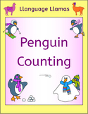Winter Counting worksheets and task cards - cute penguin graphics