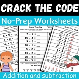 Winter Crack the code Math Addition and subtraction within