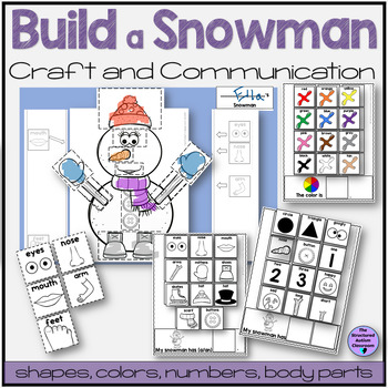 Preview of Winter Craft Activity "Build a Snowman Speech Therapy Special Education