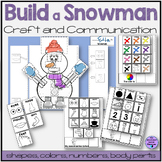 Winter Craft Activity "Build a Snowman Speech Therapy Spec