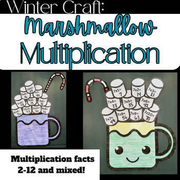 Preview of Marshmallow Multiplication Mug: Facts 2-12 and Mixed: Winter Craft