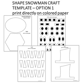 Shape Snowman - Winter Craft - Snowman Craft - Shape Unit