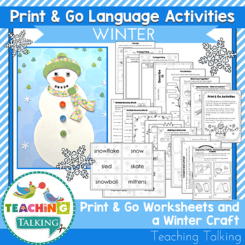 Preview of Winter Speech Activities & Worksheets | Winter Speech Therapy for Language Goals