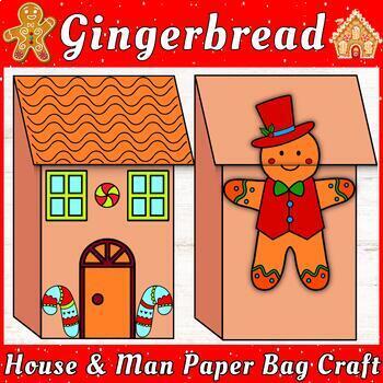 Preview of Winter Crafts: Build a Gingerbread House & Create a Gingerbread Man Puppet