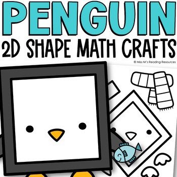 Preview of Winter Crafts Penguin Shape Crafts | 2D Shape Math Centers Shape Bulletin Board