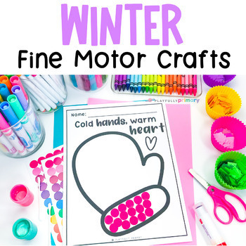 Preview of Winter Tear Art Crafts, Kindergarten Preschool Pre-K Fine Motor Journal Pages