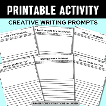12 January Winter Creative Writing Prompts | Back from Winter Break