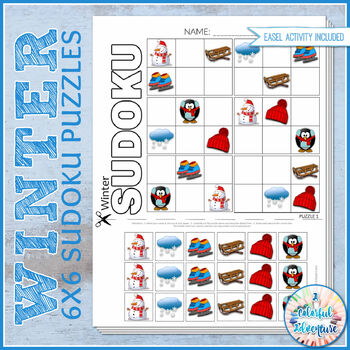 Preview of Winter Critical Thinking | 6x6 Sudoku Logic Puzzles | Fast Finisher Activity
