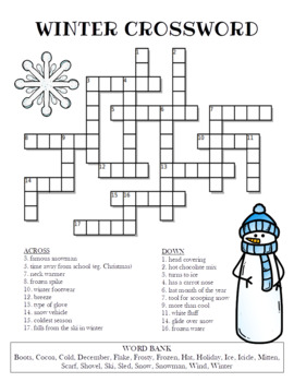 Winter Crossword Twinkl Teacher-Made Learning Resources, 42% OFF