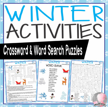 Winter Crossword Puzzles Worksheets Teaching Resources Tpt