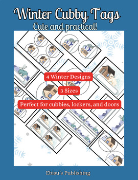 Preview of Winter Cubby Tags: Winter Wonderland Watercolor Designs