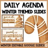 Winter Daily Agenda Google Slides™ | Holiday Slides | Ging