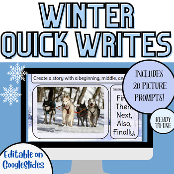Preview of Winter Daily Quick Writes - Picture Writing Prompts - Narrative Writer's Journal