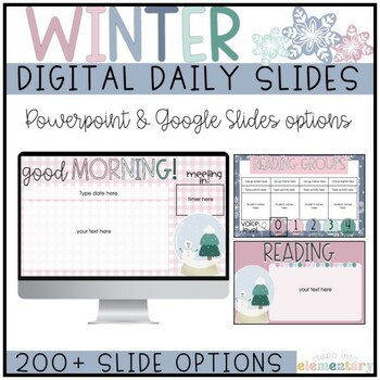 Preview of Winter Daily Slides | Winter/Holidays | Digital Slides | Editable