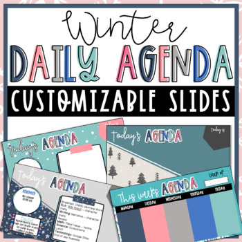 Preview of Winter Daily and Weekly Agenda Slides Templates