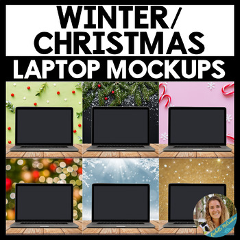 Preview of Winter, December, Christmas Laptop Computer Mockups