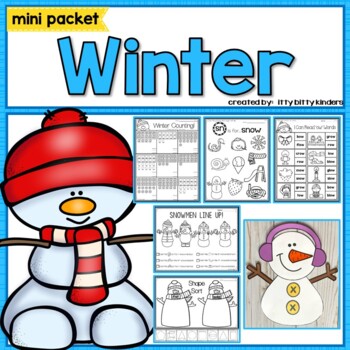 Winter, December, January, February, Writing, Reading, Math, Craft, Snowman