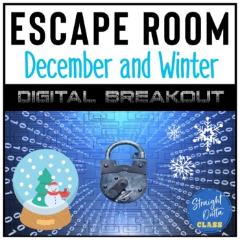 Preview of Winter Middle School ELA Digital Escape Room | Distance Learning