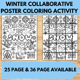 Winter Collaborative Coloring Poster Class Mural Door Post