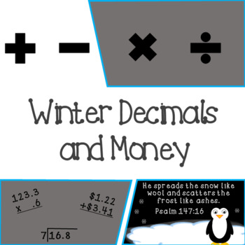 Preview of Winter Decimals and Money