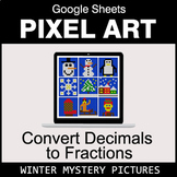 Winter - Decimals to Fractions - Google Sheets Pixel Art