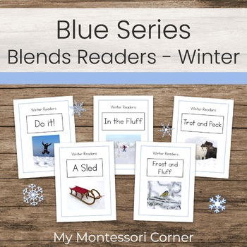 Preview of Winter Decodable Readers with Consonant Blends (Montessori Blue Series Books)