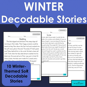 Preview of Winter Decodable | Science of Reading Mid-level Phonics & Fluency Passages