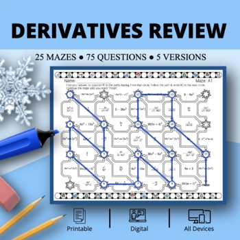 Preview of Winter: Derivatives REVIEW Maze Activity