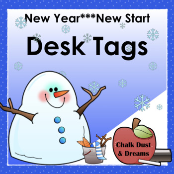 Preview of January Desk Tags | Editable