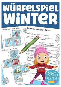 Preview of Winter Deutsch Wortschatz Spiel German Würfelspiel / dice game