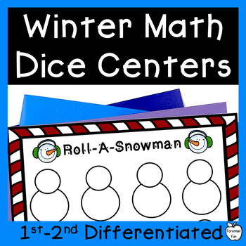 Preview of Winter Dice Math Centers ~ FREEBIE! ~ Differentiated ~ K-2nd
