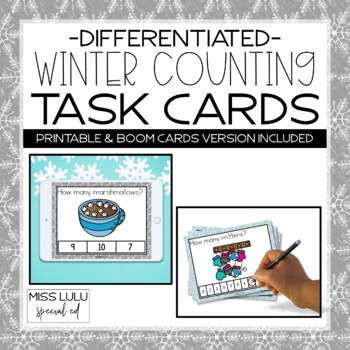 Preview of Winter Differentiated Counting Task Cards - Printable & Digital