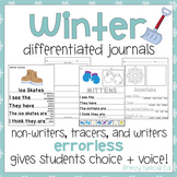 Winter Differentiated Leveled Journal Writing for Special 