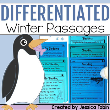 Preview of Winter Reading Comprehension - Differentiated Reading Passages with Snowmen