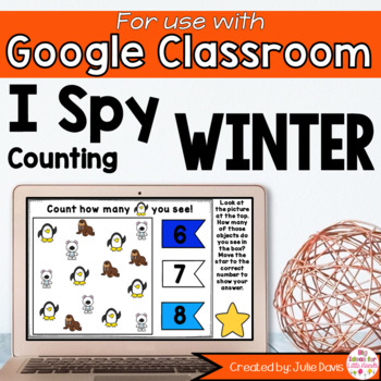 Preview of Winter Digital Counting Game Google Classroom