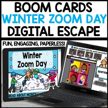 Preview of Winter Digital Escape Room Boom Cards Number bonds, Blends, Skip Counting