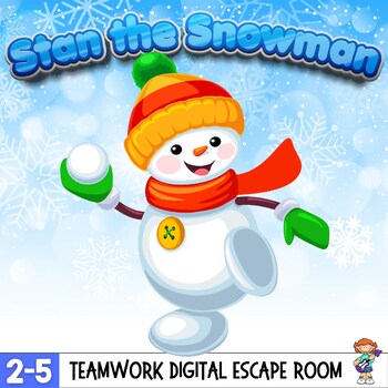 Preview of Winter Digital Escape Room - Stan the Snowman INTERACTIVE Teamwork Game