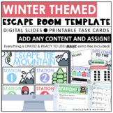 Winter Digital Escape Room and Printable Task Cards for January