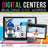 Winter Digital Literacy Centers | CVC Words | Distance Learning