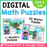 Winter Digital Mystery Puzzles | Addition and Subtraction 