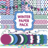 Winter Digital Paper and Clip Art Pack