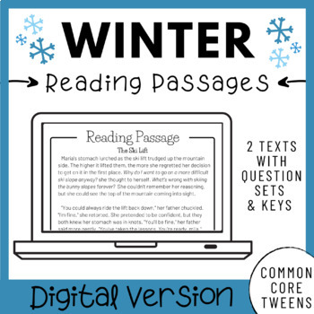 Preview of Winter Digital Reading Comprehension Passages and Questions | Google Drive