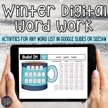 Preview of Winter Digital Word Work | Digital Word Work Activities | Google & Seesaw