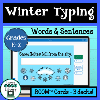 Preview of Winter Digital Word and Sentence Typing Boom™ Cards