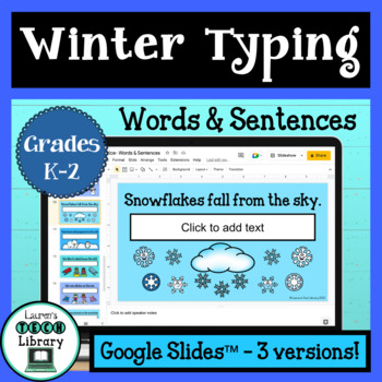 Preview of Winter Digital Word and Sentence Typing in Google Slides™