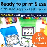 Winter Digraph Task Cards | Low Prep Literacy Center Activities