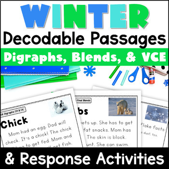 Preview of Winter Digraphs, Blends, and VCE Decodable Reading Passages