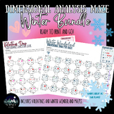 Winter Dimensional Analysis Maze Activity Bundle